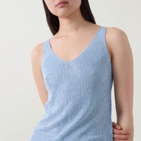 Rhinestone Knit Tank Top