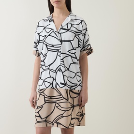 Abstract Print Shirt Dress