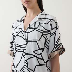 Abstract Print Shirt Dress