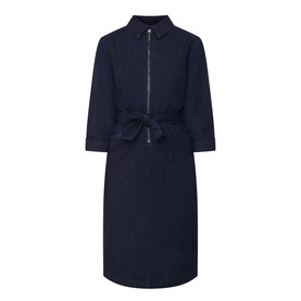 Half-Zip Denim Dress
