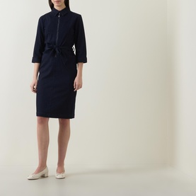 Half-Zip Denim Dress