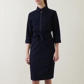 Half-Zip Denim Dress