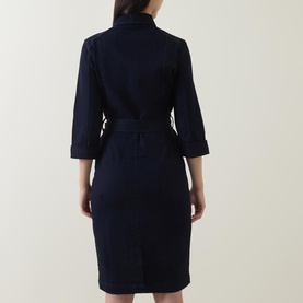 Half-Zip Denim Dress