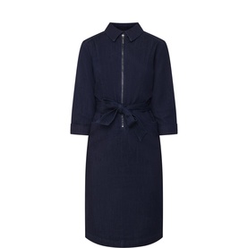 Half-Zip Denim Dress