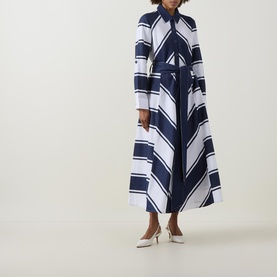 Chevron Stripe Shirt Dress