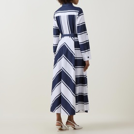 Chevron Stripe Shirt Dress