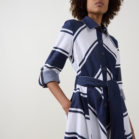 Chevron Stripe Shirt Dress
