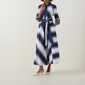 Chevron Stripe Shirt Dress