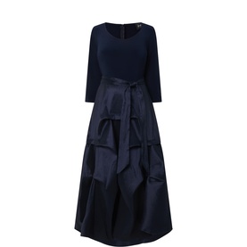 Cinched Ruffle Flared Dress