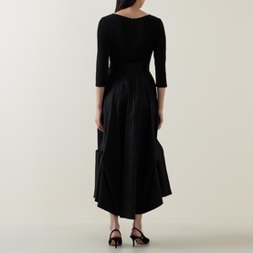 Taffeta Fit-And-Flare Dress