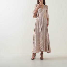 Pliss&eacute; Flared Dress