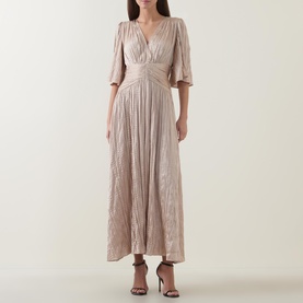 Pliss&eacute; Flared Dress