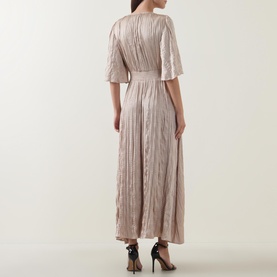 Pliss&eacute; Flared Dress