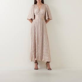 Pliss&eacute; Flared Dress