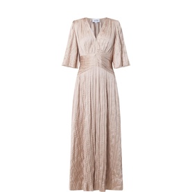 Pliss&eacute; Flared Dress
