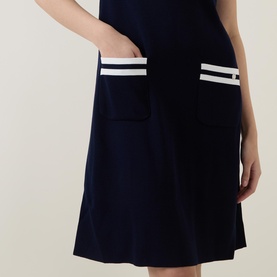 Contrast Trim Knitted Dress