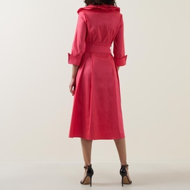 Tie-Fastening Flared Dress