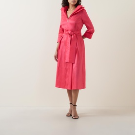 Tie-Fastening Flared Dress