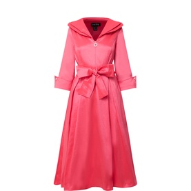 Tie-Fastening Flared Dress