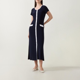 Contrast Shirt Dress