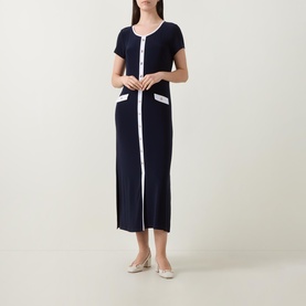 Contrast Shirt Dress