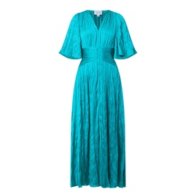 Pliss&eacute; Flared Dress