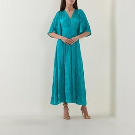 Pliss&eacute; Flared Dress