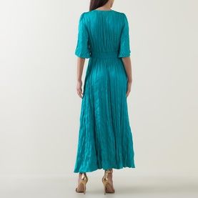 Pliss&eacute; Flared Dress