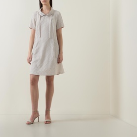 Textured Jacquard A-Line Dress