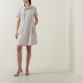 Textured Jacquard A-Line Dress