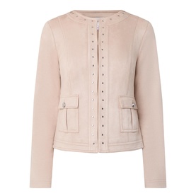Studded Faux Suede Jacket