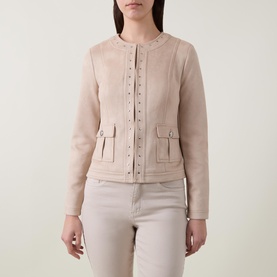 Studded Faux Suede Jacket