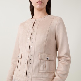 Studded Faux Suede Jacket