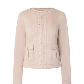 Studded Faux Suede Jacket