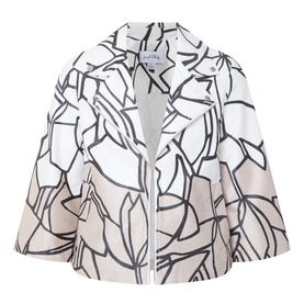 Cropped Floral Biker Jacket