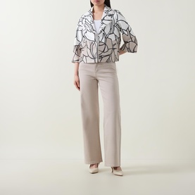 Cropped Floral Biker Jacket