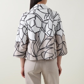 Cropped Floral Biker Jacket