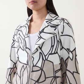 Cropped Floral Biker Jacket