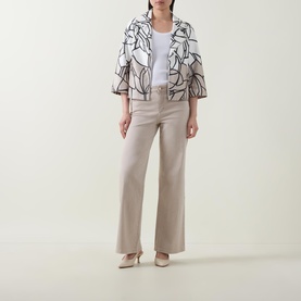Cropped Floral Biker Jacket