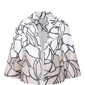 Cropped Floral Biker Jacket