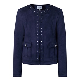 Studded Faux Suede Jacket