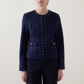 Studded Faux Suede Jacket