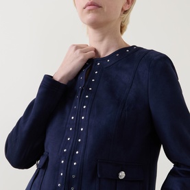 Studded Faux Suede Jacket