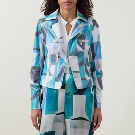 Printed Biker Jacket