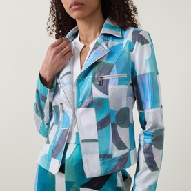 Printed Biker Jacket