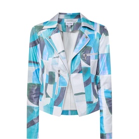Printed Biker Jacket