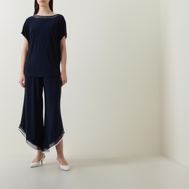 Contrast Trim Georgette Jumpsuit