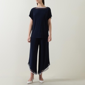 Contrast Trim Georgette Jumpsuit