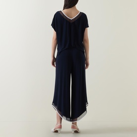 Contrast Trim Georgette Jumpsuit