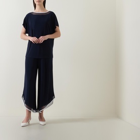 Contrast Trim Georgette Jumpsuit